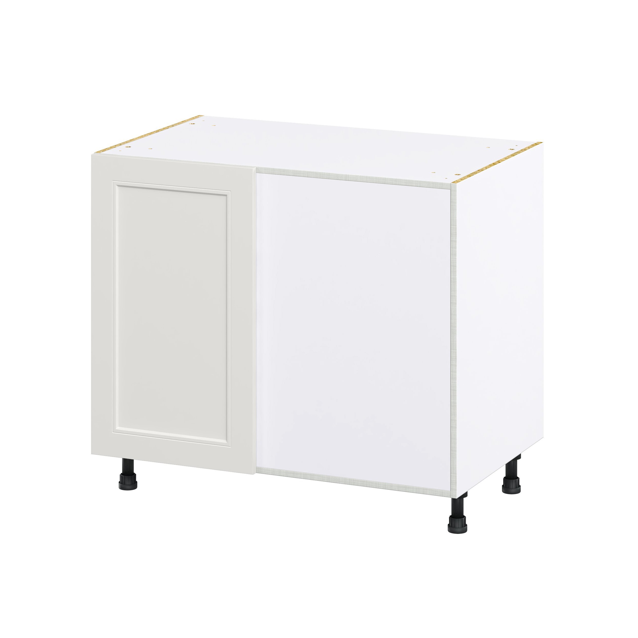 Galveston 39 in. W x 24 in. D x 34.5 in. H Assembled Shaker Right Pullout Blind Corner Kitchen Cabinet in Light Grey