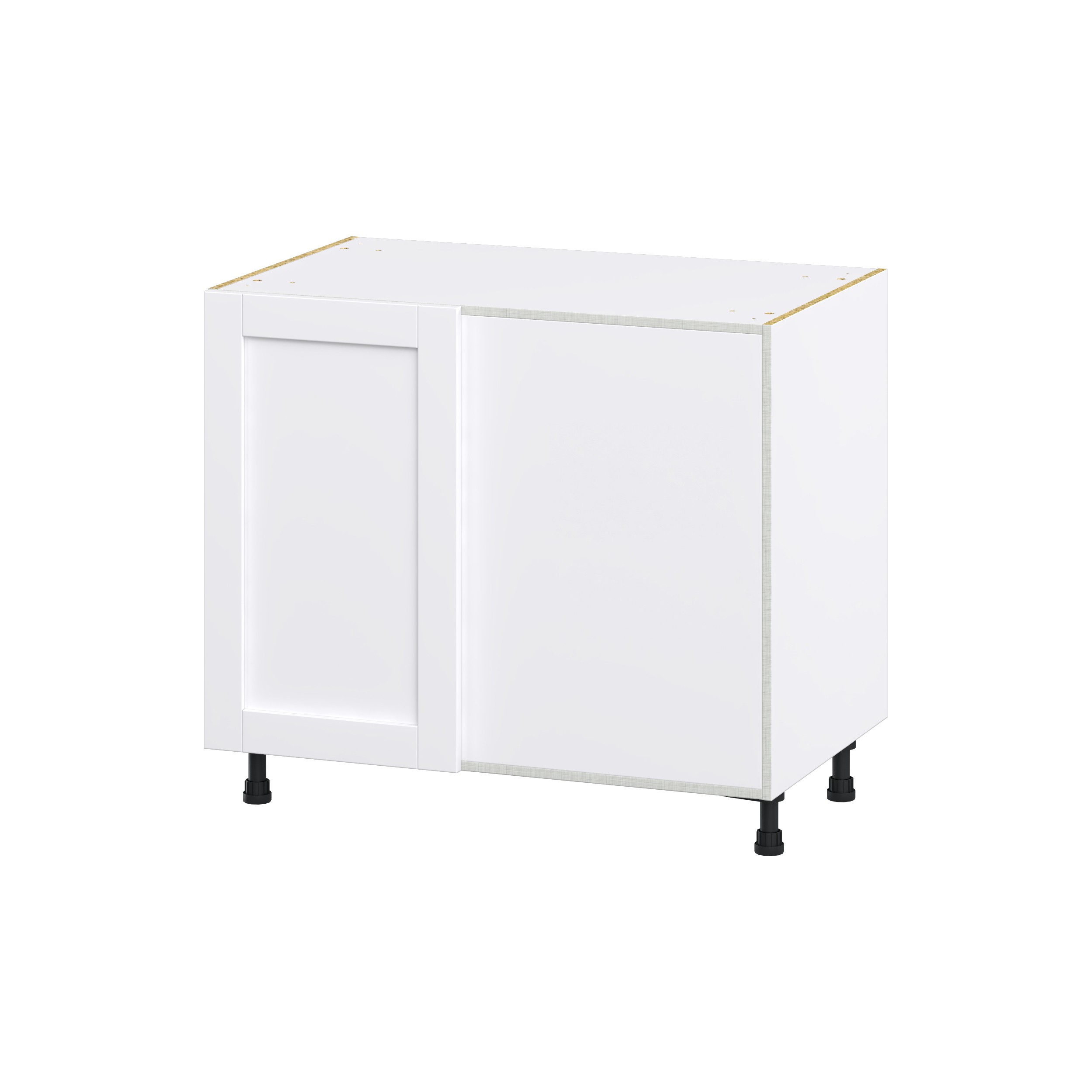 Milton 39 in. W x 24 in. D x 34.5 in. H Assembled Shaker Right Pullout Blind Corner Kitchen Cabinet in Bright White