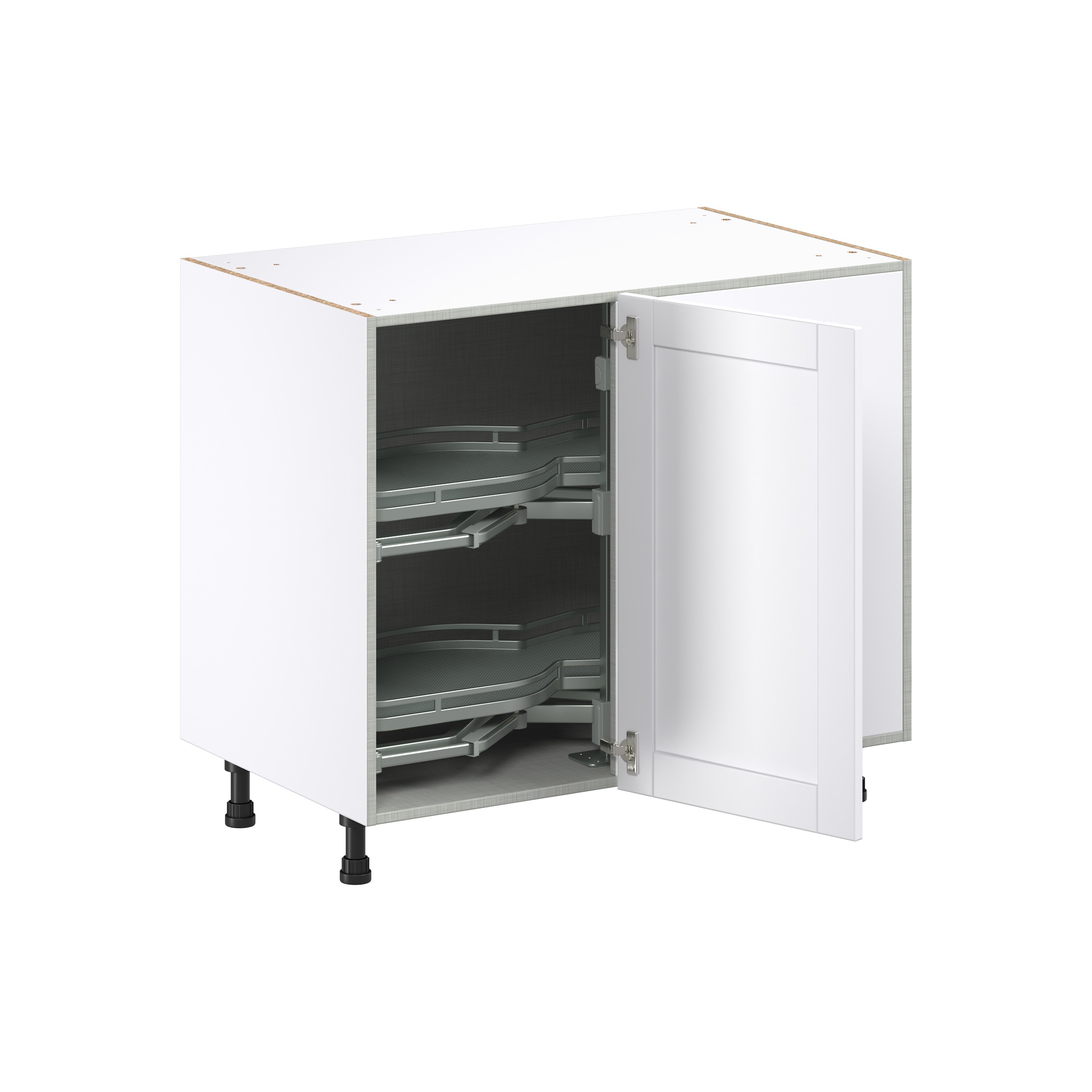 Milton 39 in. W x 24 in. D x 34.5 in. H Assembled Shaker Right Pullout Blind Corner Kitchen Cabinet in Bright White