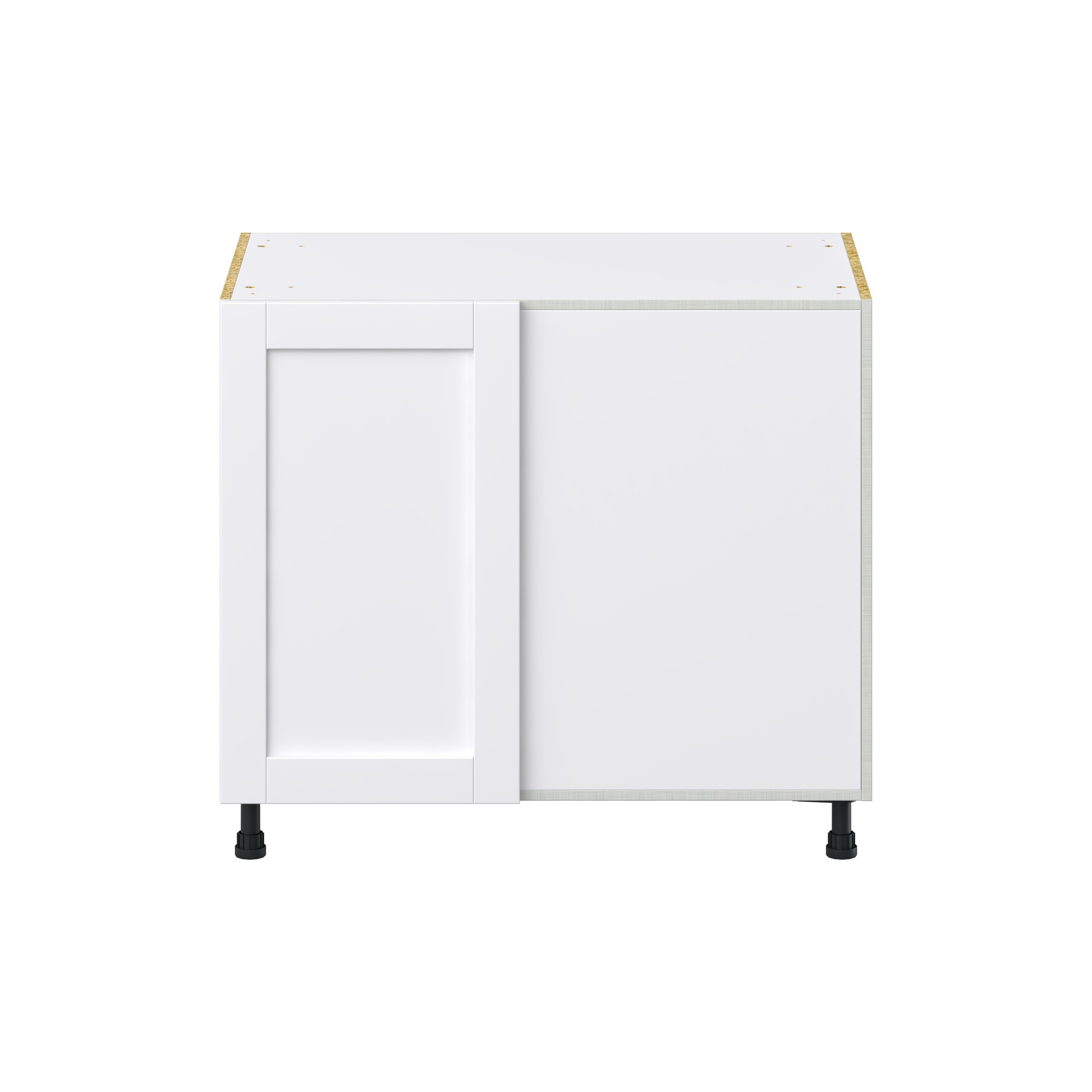 Milton 39 in. W x 24 in. D x 34.5 in. H Assembled Shaker Right Pullout Blind Corner Kitchen Cabinet in Bright White