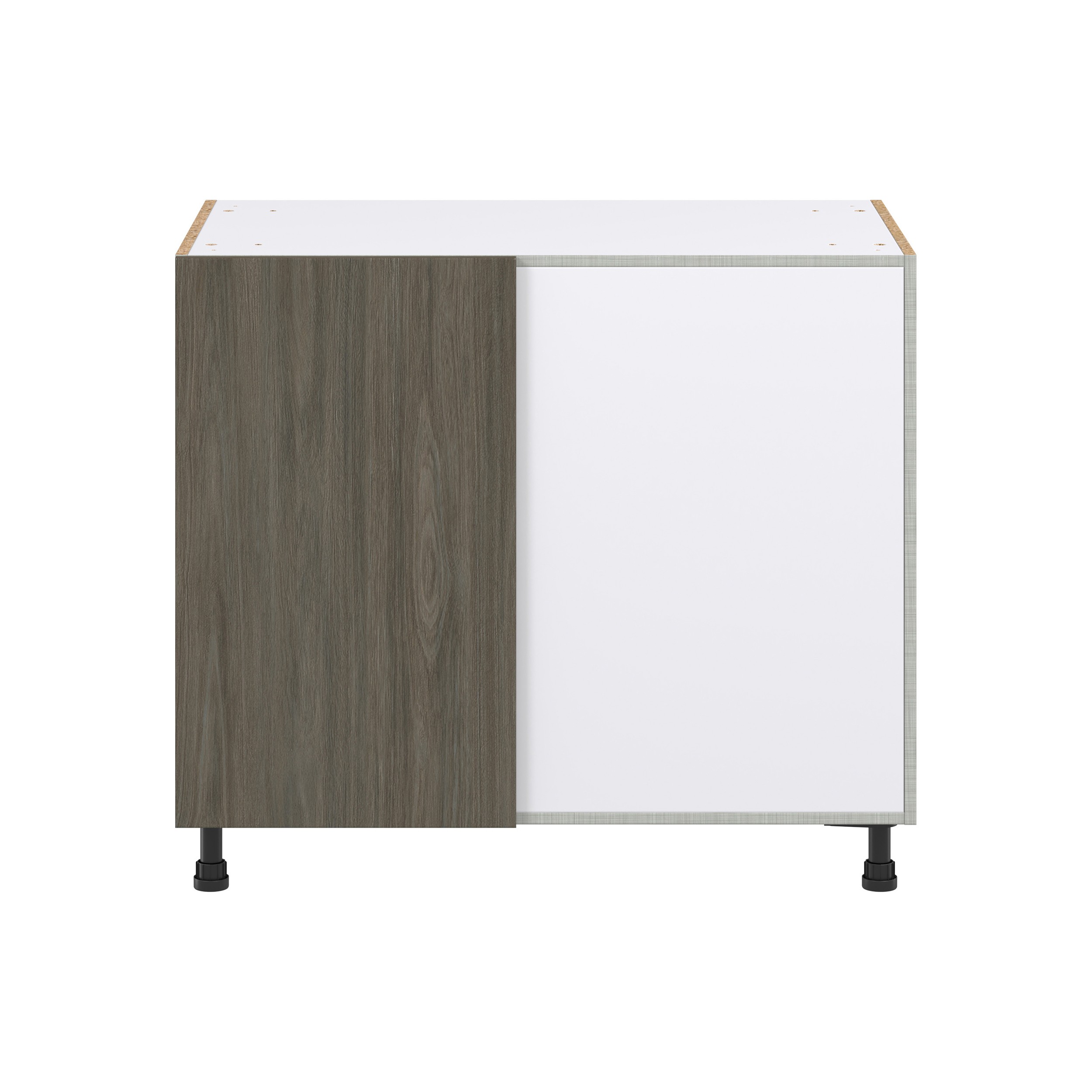 Timberline 39 in. W x 24 in. D x 34.5 in. H Slab Walnut Assembled Right Pullout Blind Base Corner Kitchen Cabinet