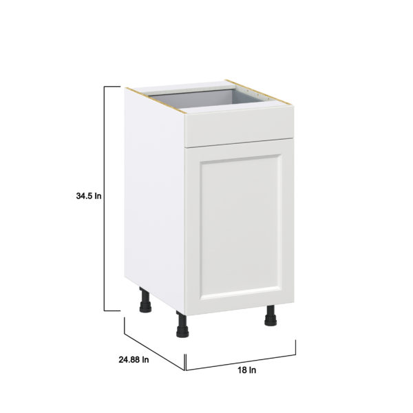 Alton Painted White Recessed Assembled Base Kitchen Cabinet with a Pullout (18 in. W x 34.5 in. H x 24 in. D)