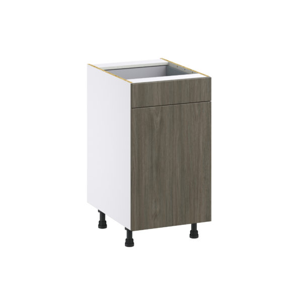 Medora textured Slab Walnut Assembled Base Kitchen Cabinet With a Pull Out (18 in. W x 34.5 in. H x 24 in. D)