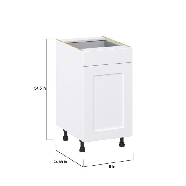 Wallace Painted Warm White Shaker Assembled Base Kitchen Cabinet With a Pull Out (18 in. W x 34.5 in. H x 24 in. D)