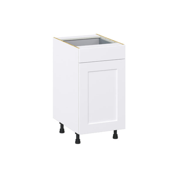 Wallace Painted Warm White Shaker Assembled Base Kitchen Cabinet With a Pull Out (18 in. W x 34.5 in. H x 24 in. D)