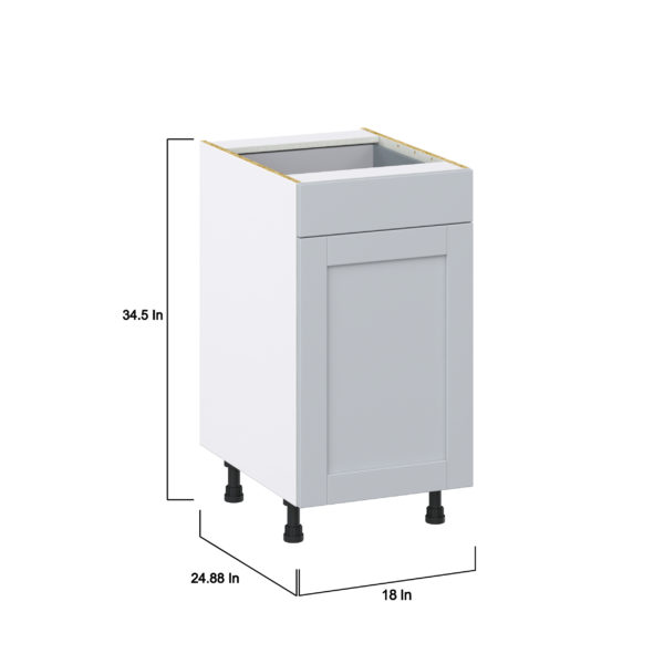 Cumberland Light Gray Shaker Assembled Base Kitchen Cabinet With a Pull Out (18 in. W x 34.5 in. H x 24 in. D)