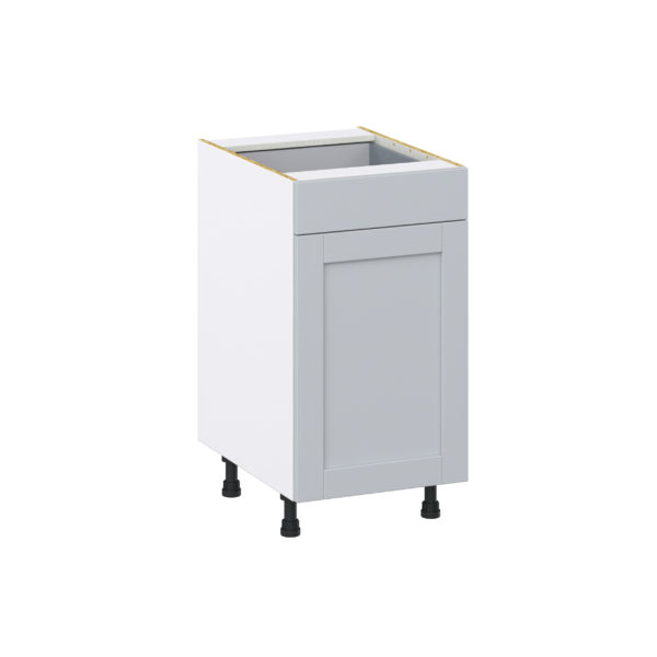 Cumberland Light Gray Shaker Assembled Base Kitchen Cabinet With a Pull Out (18 in. W x 34.5 in. H x 24 in. D)