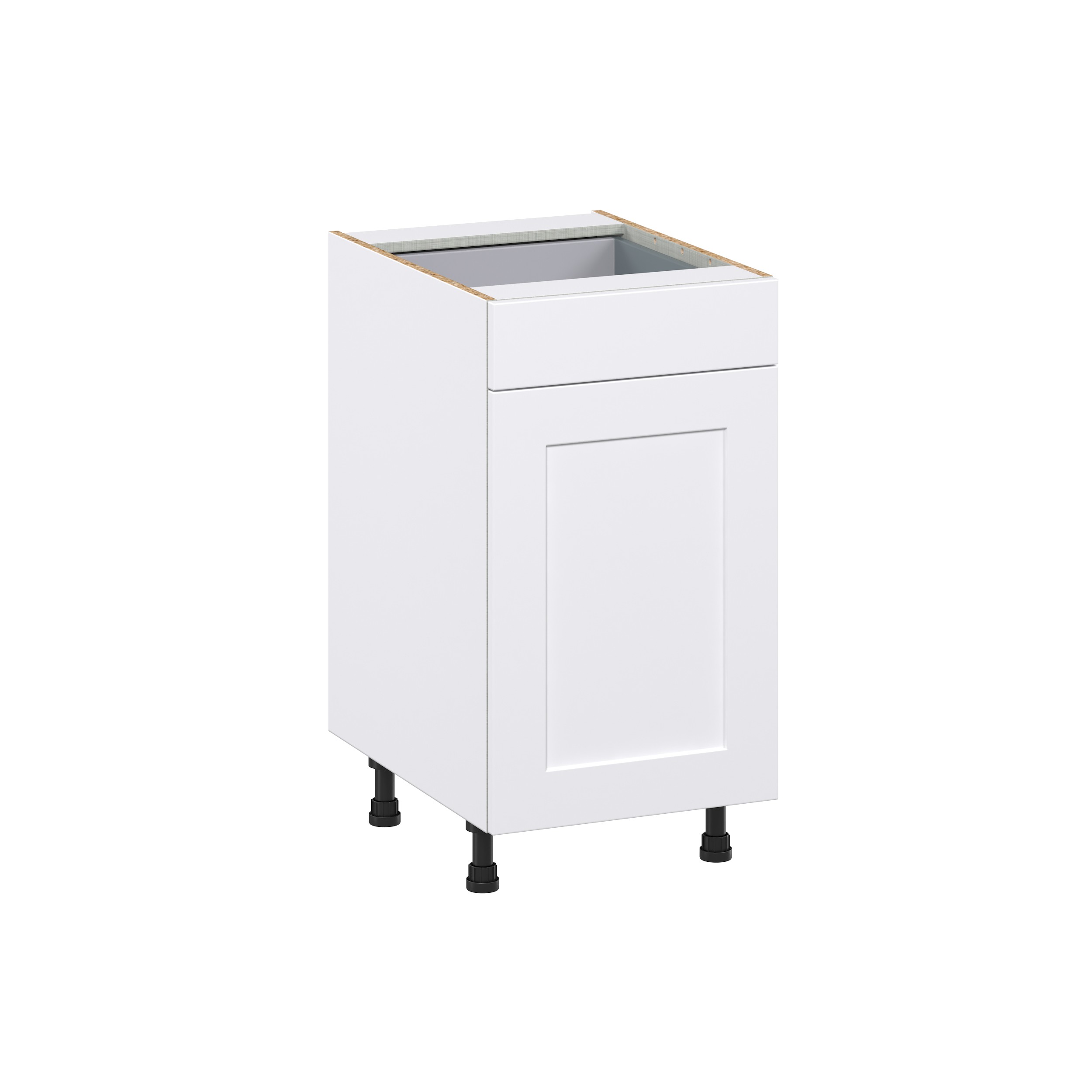 Wallace 18 in. W x 34.5 in. H x 24 in. D Painted White Shaker Assembled 2 Waste Bin Pullout and 1-Drawer Kitchen Cabinet
