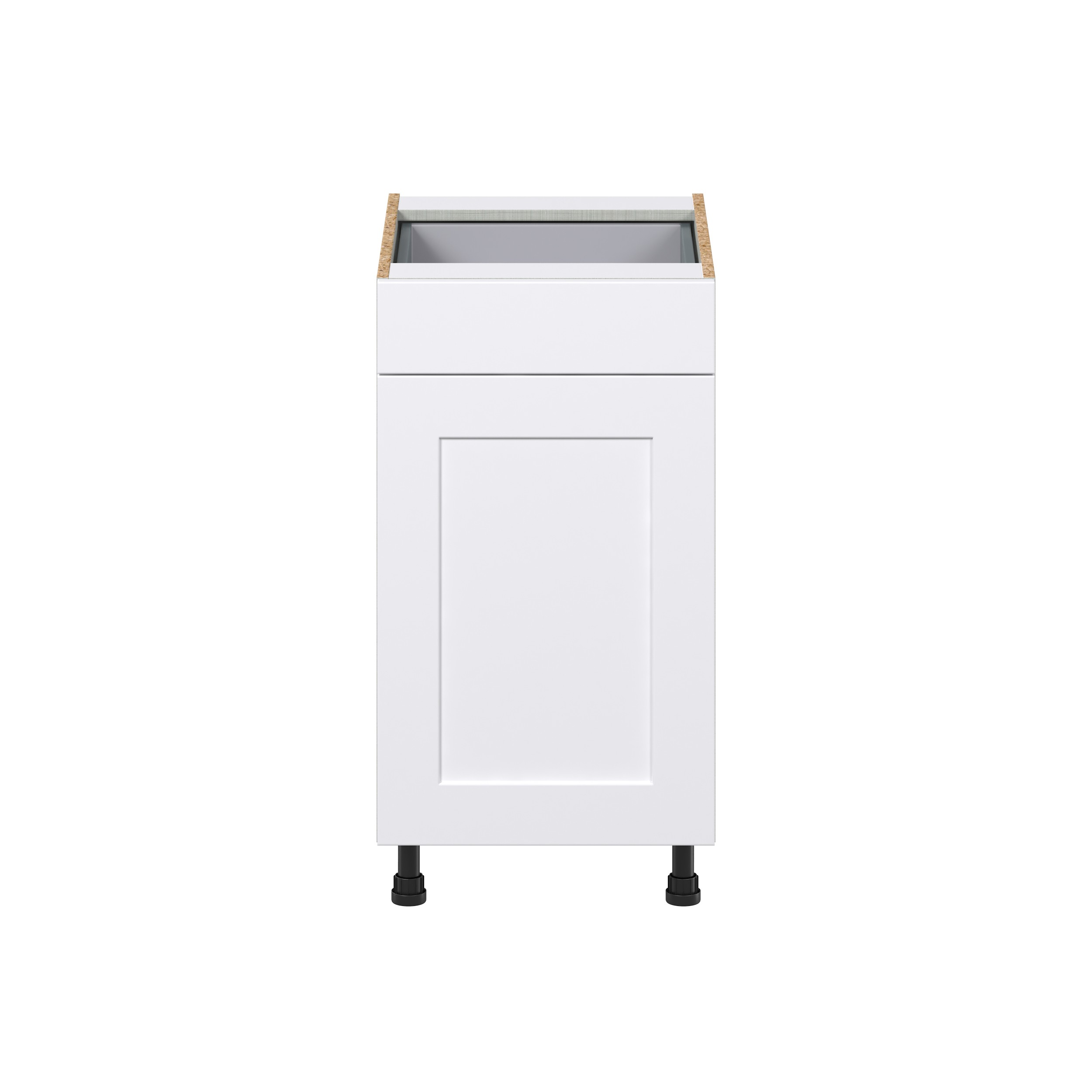 Wallace 18 in. W x 34.5 in. H x 24 in. D Painted White Shaker Assembled 2 Waste Bin Pullout and 1-Drawer Kitchen Cabinet