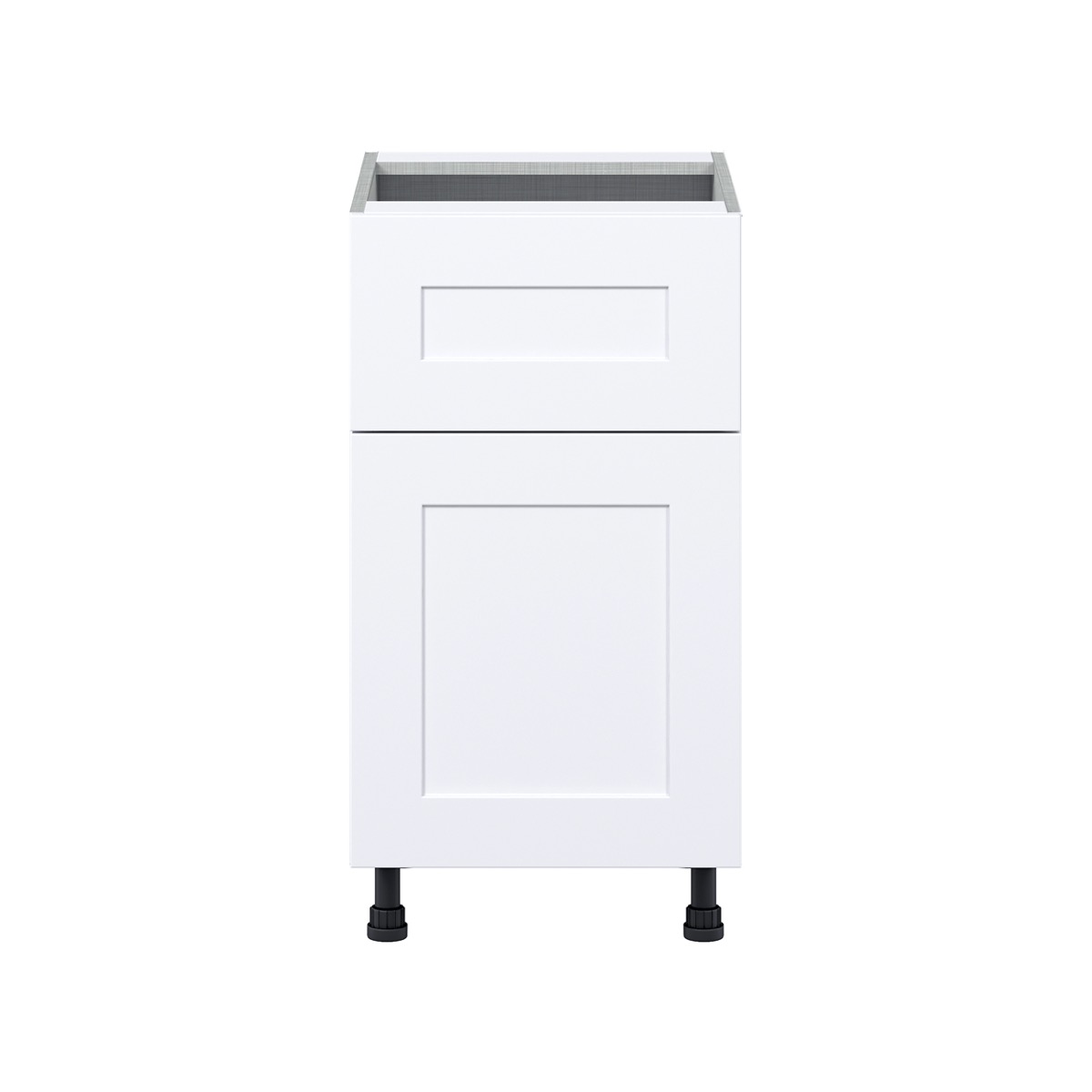 Wallace Painted Warm White Shaker Assembled Shallow Base Cabinet with a Drawer (18 in. W x 34.5 in. H x 14 in. D)