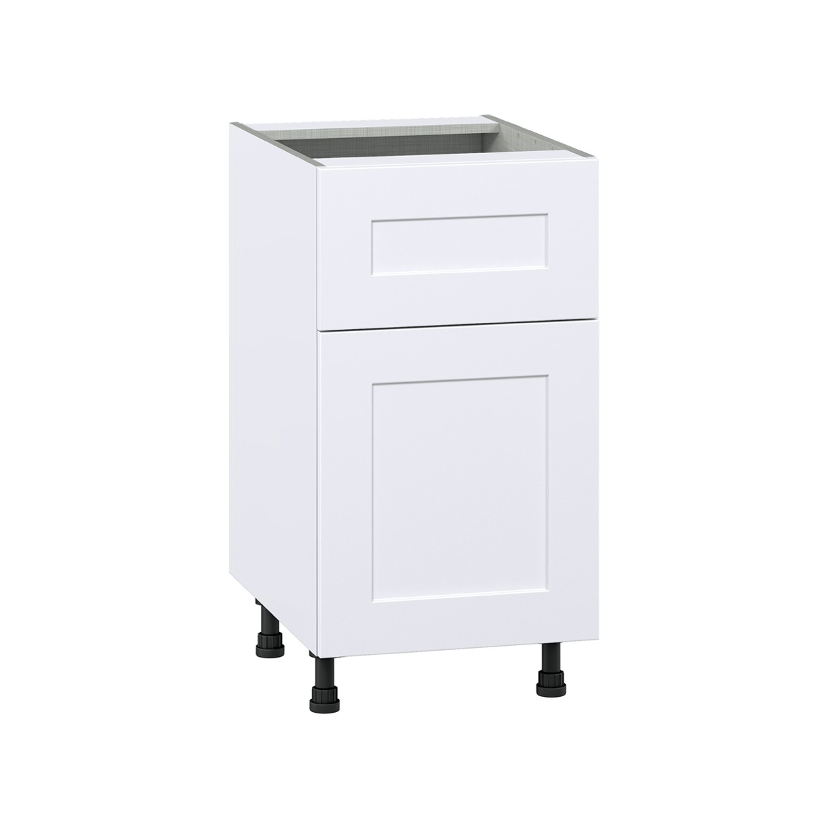 Wallace Painted Warm White Shaker Assembled Shallow Base Cabinet with a Drawer (18 in. W x 34.5 in. H x 14 in. D)