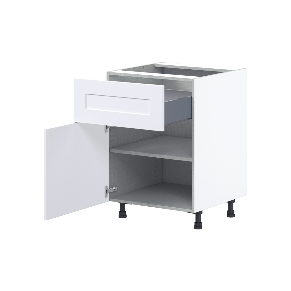 Wallace Painted Warm White Shaker Assembled Base Kitchen Cabinet with a Drawer (24 in. W x 34.5 in. H x 24 in. D)
