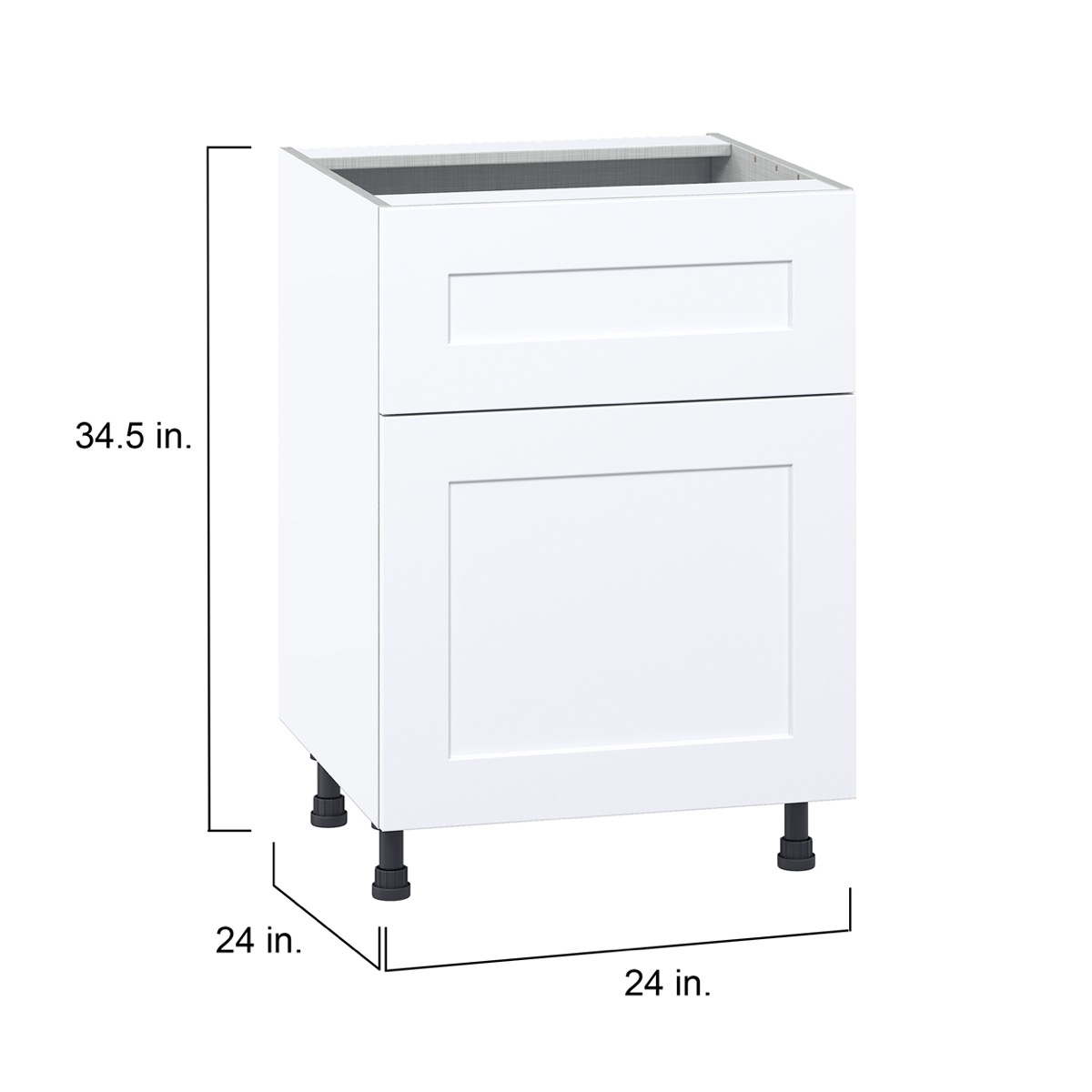 Wallace Painted Warm White Shaker Assembled Base Kitchen Cabinet with a Drawer (24 in. W x 34.5 in. H x 24 in. D)