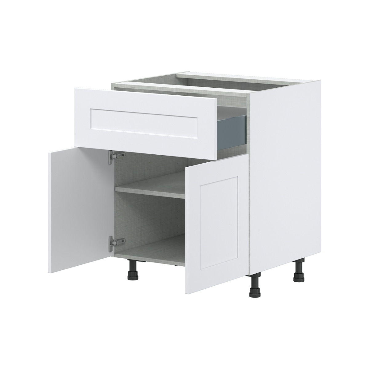 Wallace Painted Warm White Shaker Assembled Base Kitchen Cabinet with a Drawer (30 in. W x 34.5 in. H x 24 in. D)