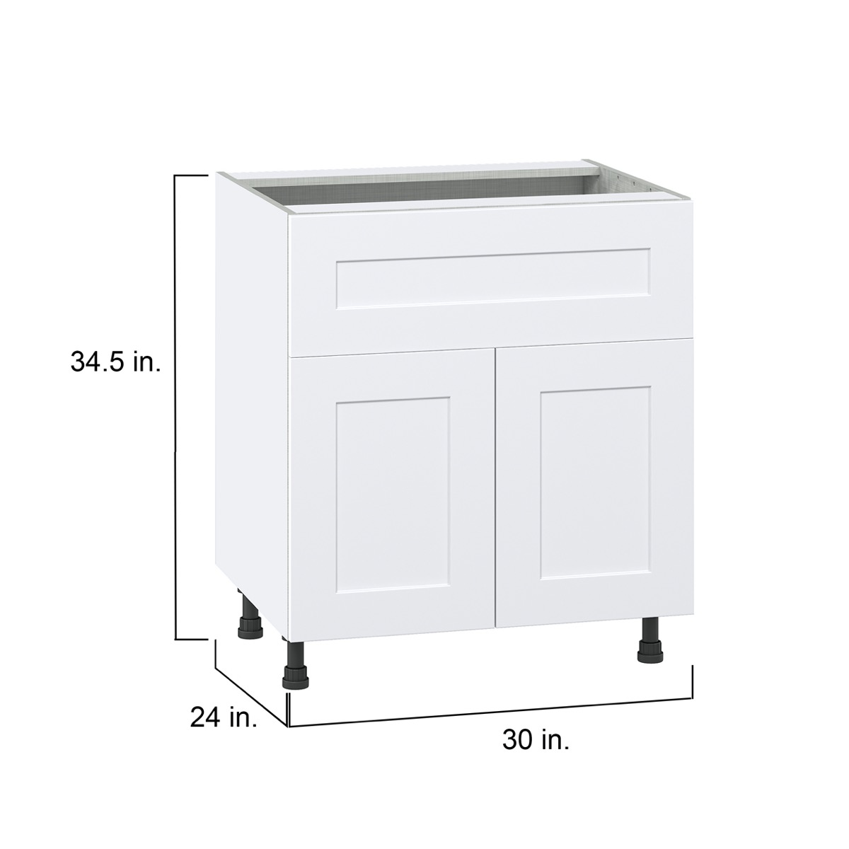 Wallace Painted Warm White Shaker Assembled Base Kitchen Cabinet with a Drawer (30 in. W x 34.5 in. H x 24 in. D)