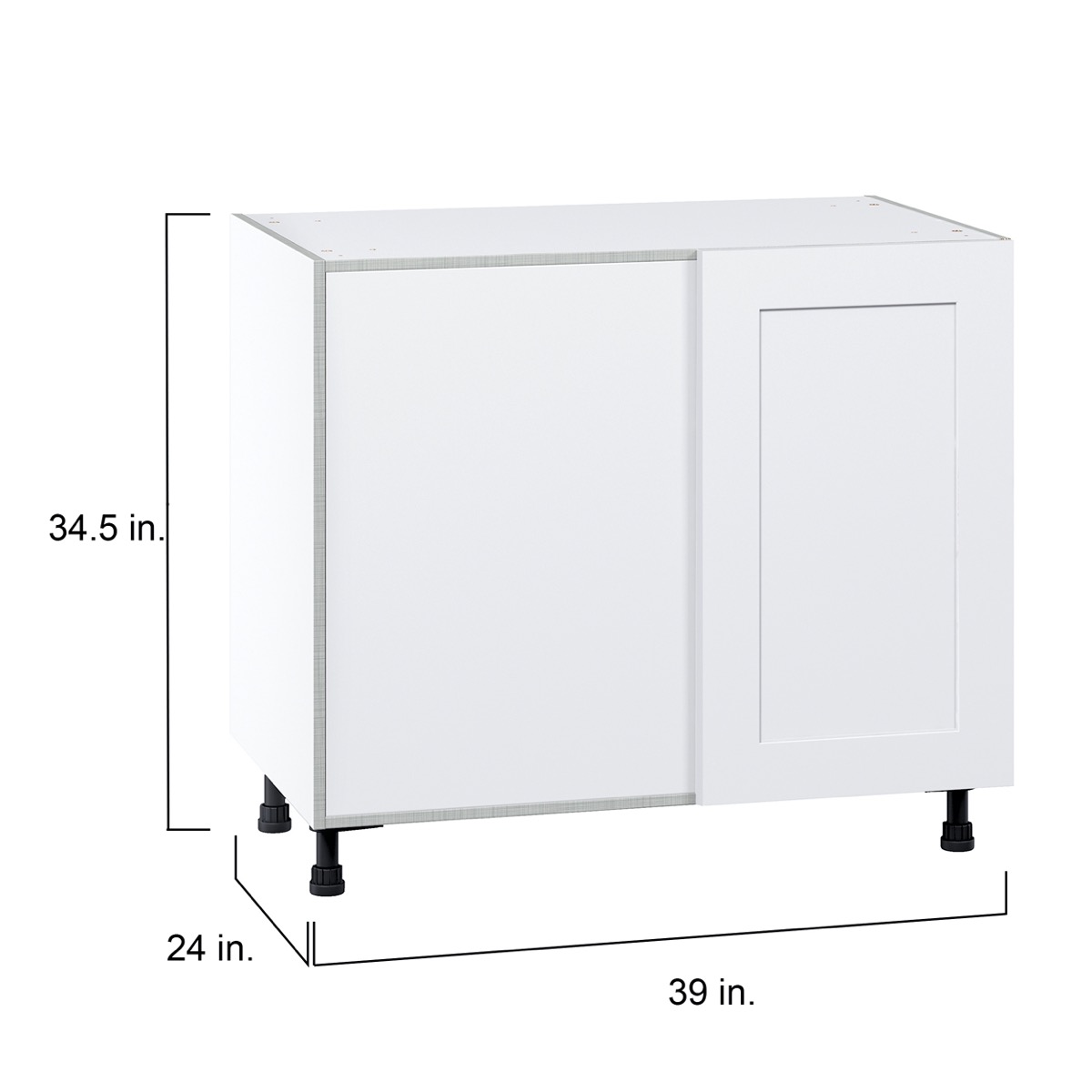 Wallace Painted Warm White Shaker Assembled Blind Base Corner Kitchen Cabinet (39 in. W x 34.5 in. H x 24 in. D)