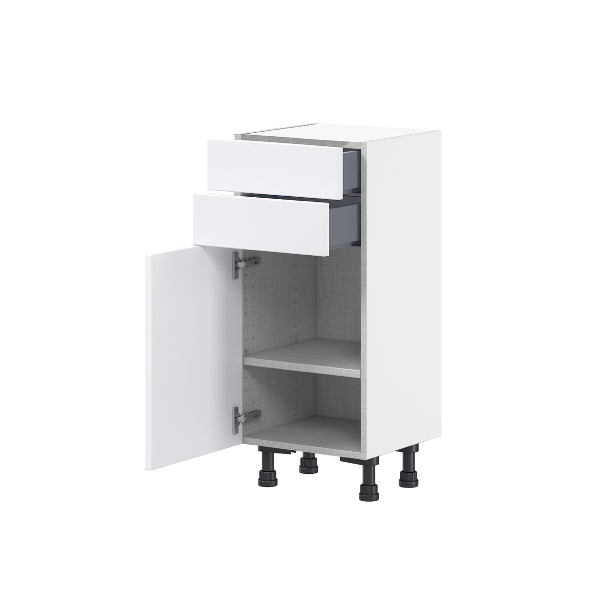 Wallace Painted Warm White Shaker Assembled Base Kitchen Cabinet with Drawers (15 in. W x 34.5 in. H x 24 in. D)