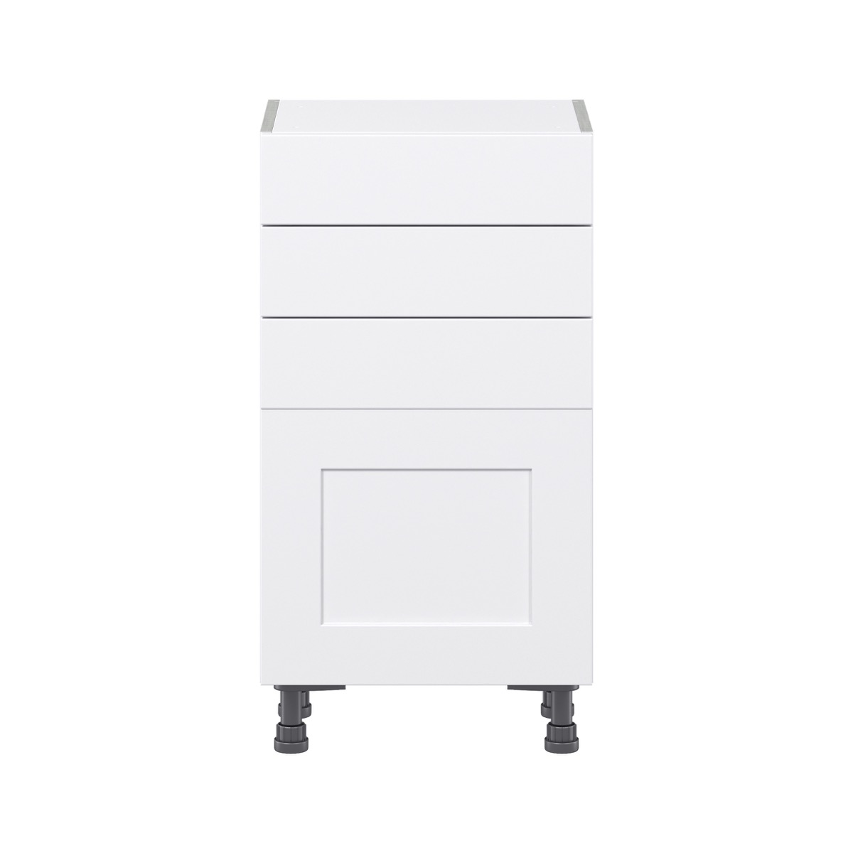 Mancos Bright White Shaker Assembled Shallow Base Kitchen Cabinet with 3-Drawers (18 in. W x 34.5 in. H x 14 in. D)