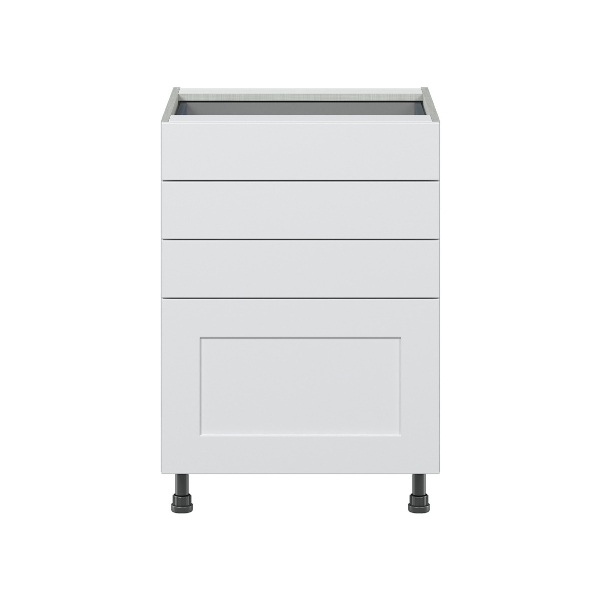 Wallace Painted Warm White Shaker Assembled Base Kitchen Cabinet with 4 Drawers (24 in. W x 34.5 in. H x 24 in. D)