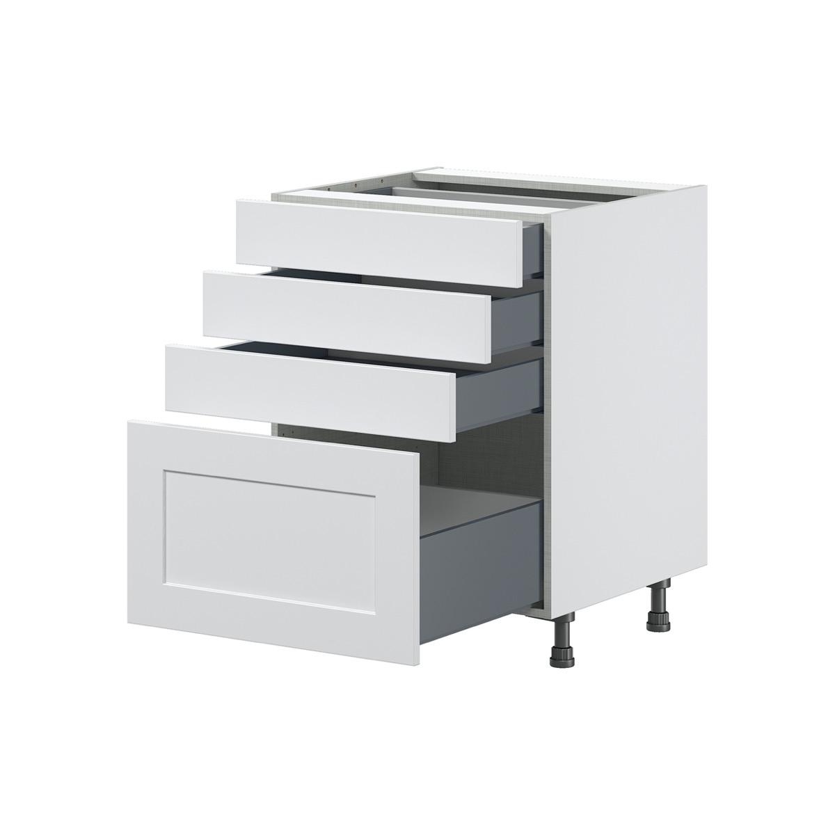 Wallace Painted Warm White Shaker Assembled Base Kitchen Cabinet with 4 Drawers (24 in. W x 34.5 in. H x 24 in. D)