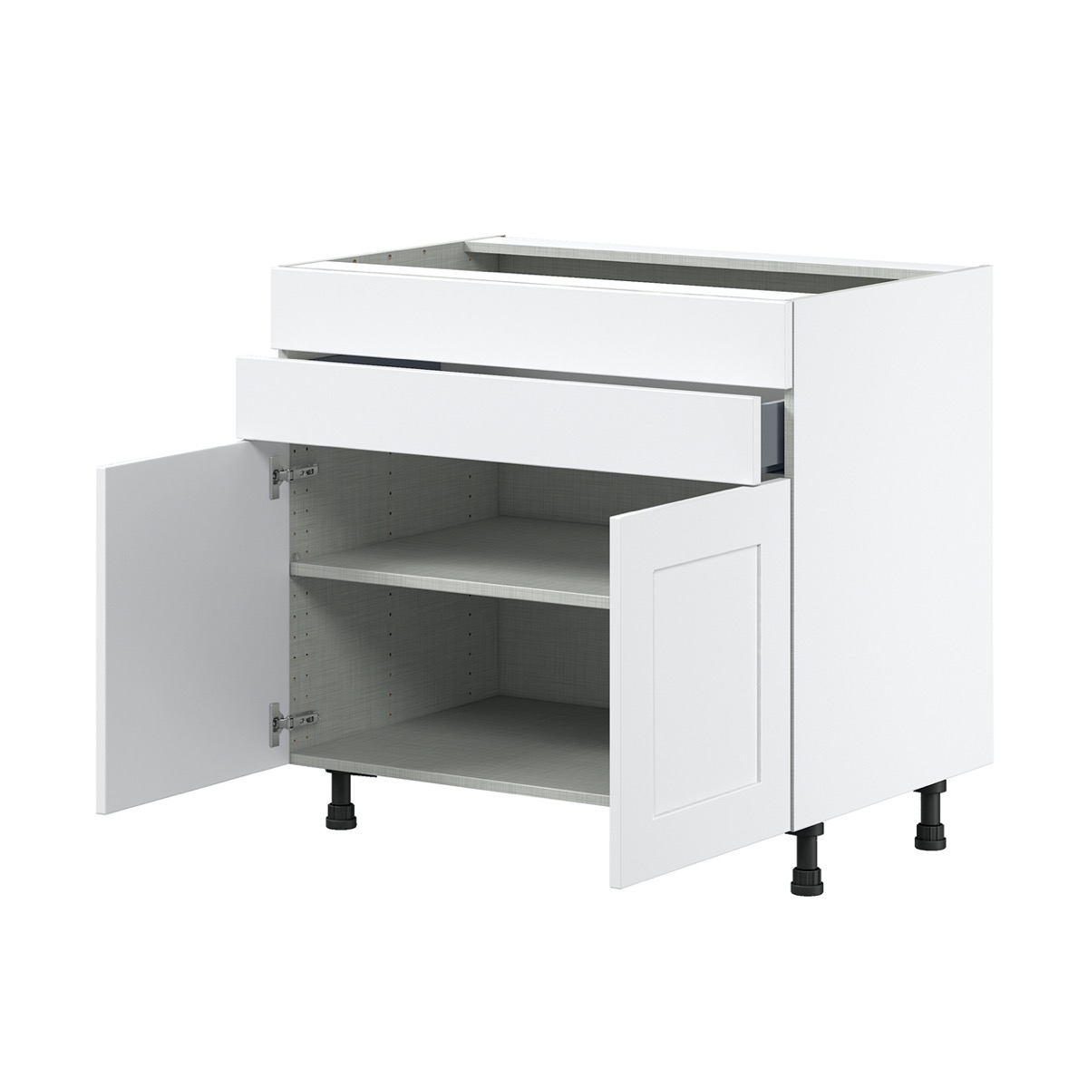 Wallace Painted Warm White Shaker Assembled Base Kitchen Cabinet for Cooktop (36 in. W x 34.5 in. H x 24 in. D)