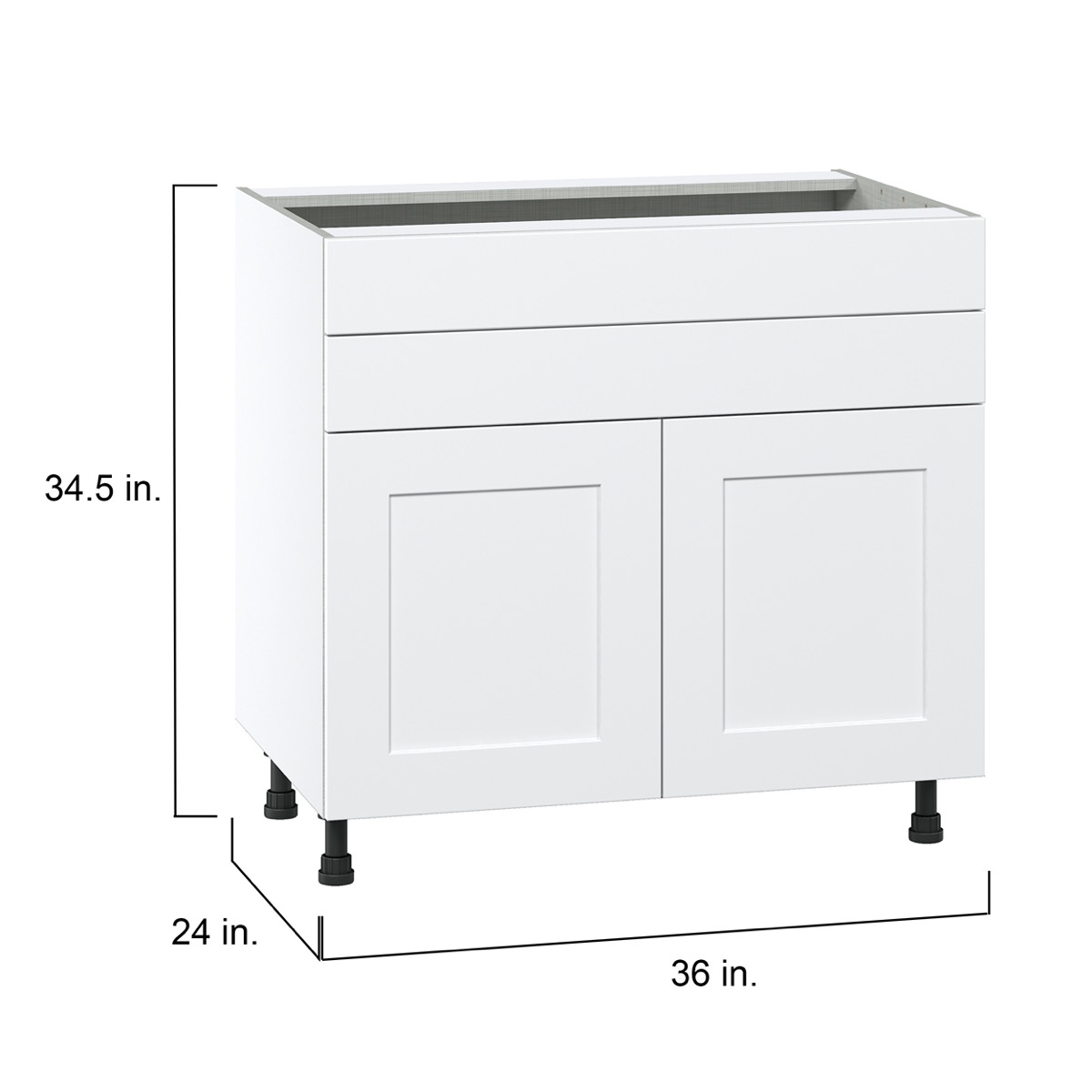 Wallace Painted Warm White Shaker Assembled Base Kitchen Cabinet for Cooktop (36 in. W x 34.5 in. H x 24 in. D)