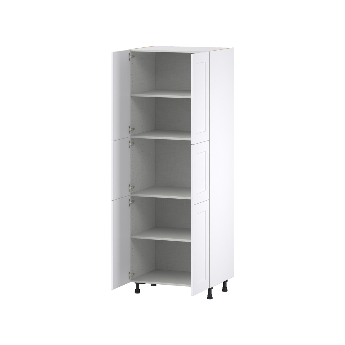 Fairhope Bright White Slab Assembled Pantry Kitchen Cab with 5 Shelves (30 in. W x 84.5 in. H x 24 in. D)