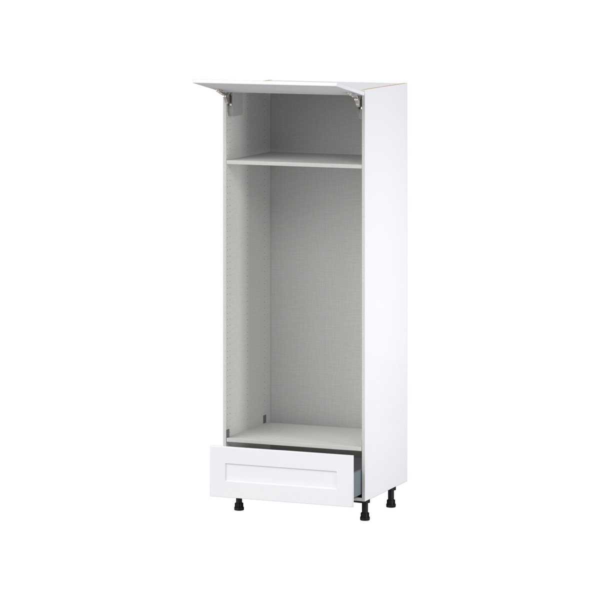 Fairhope Bright White Slab Assembled Double Oven Kitchen Cabinet (30 in. W x 84.5 in. H x 24 in. D)