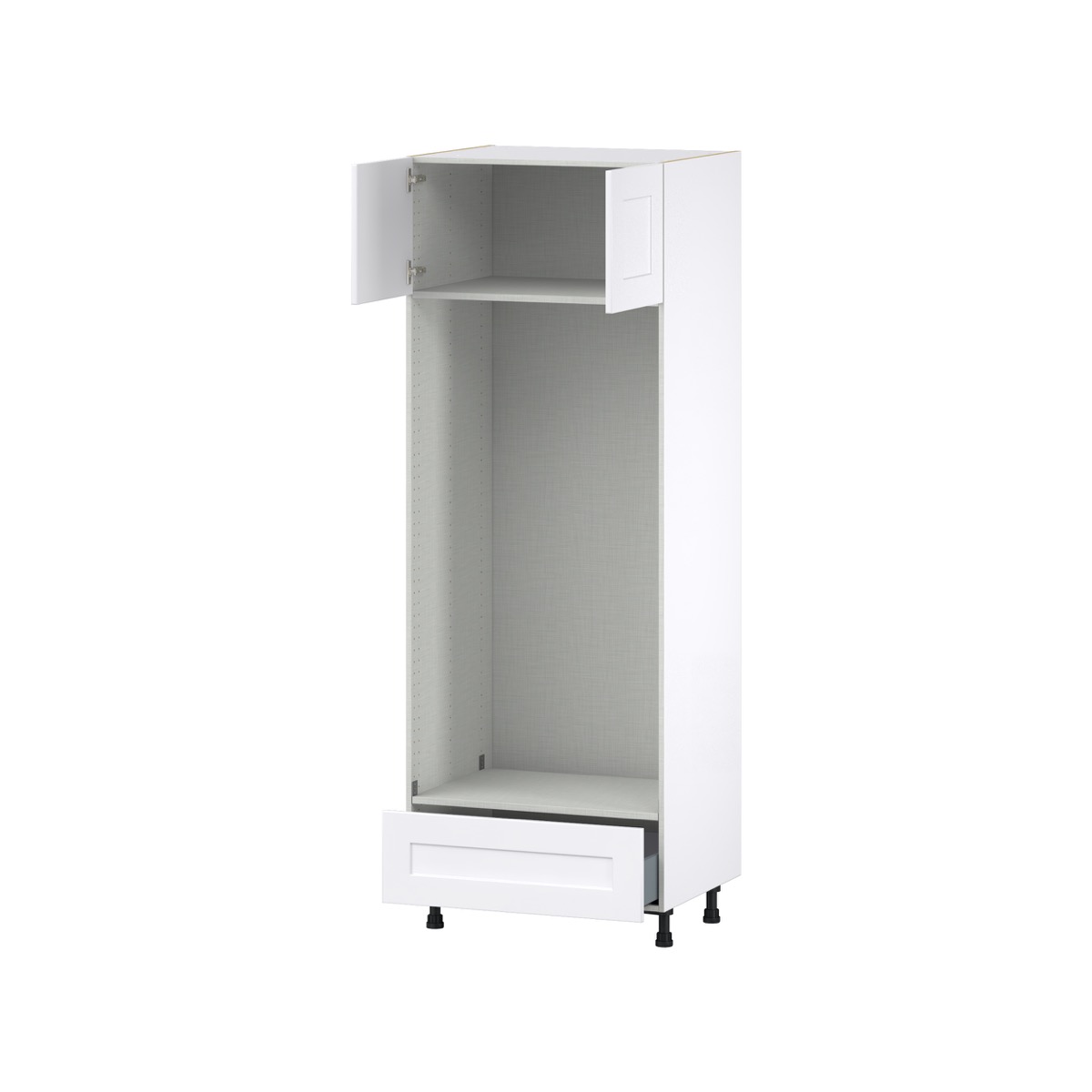 Wallace Painted Warm White Shaker Assembled Double Oven Kitchen Cabinet (30 in. W x 84.5 in. H x 24 in. D)
