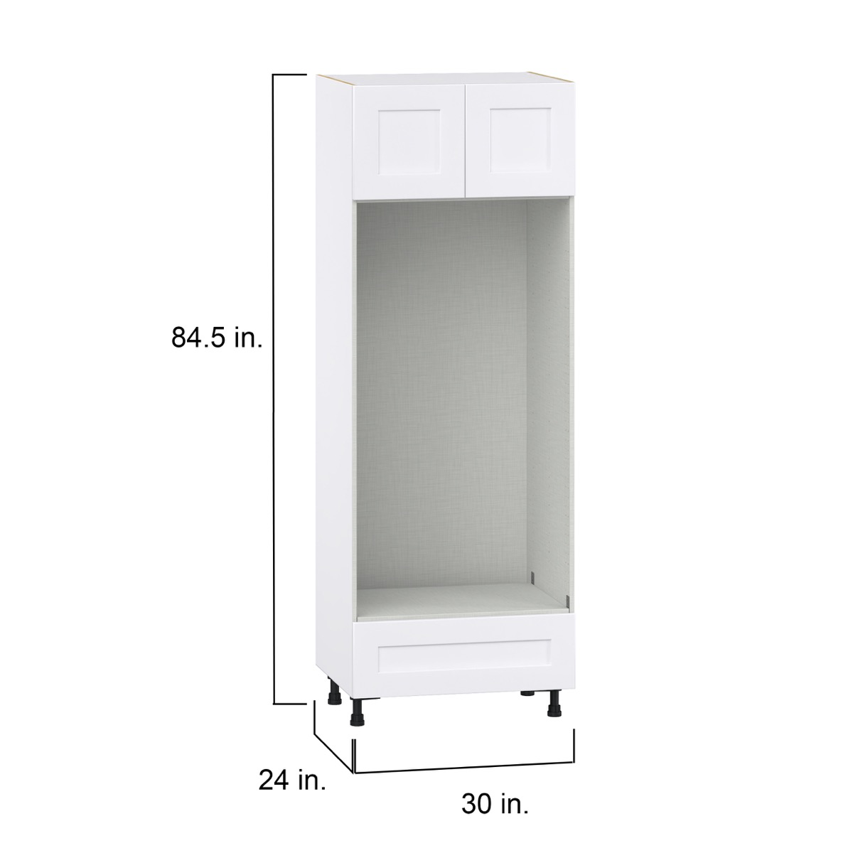 Wallace Painted Warm White Shaker Assembled Double Oven Kitchen Cabinet (30 in. W x 84.5 in. H x 24 in. D)