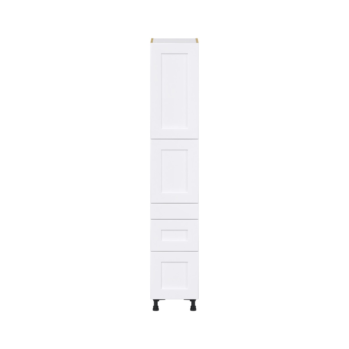 Fairhope Bright White Slab Assembled Pantry Kitchen Cabinet 3 Drawers (15 in. W x 89.5 in. H x 24 in. D)