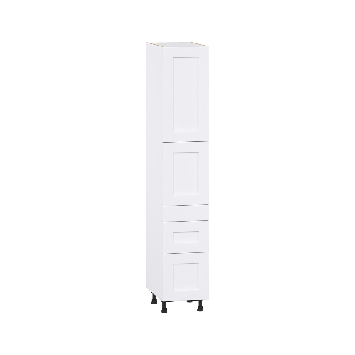 Fairhope Bright White Slab Assembled Pantry Kitchen Cabinet 3 Drawers (15 in. W x 89.5 in. H x 24 in. D)