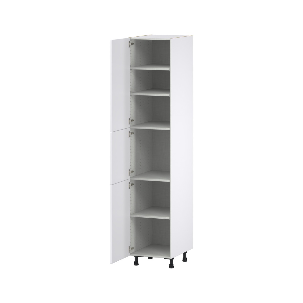 Fairhope Bright White Slab Assembled Pantry Kitchen Cabinet (18 in. W x 89.5 in. H x 24 in. D)