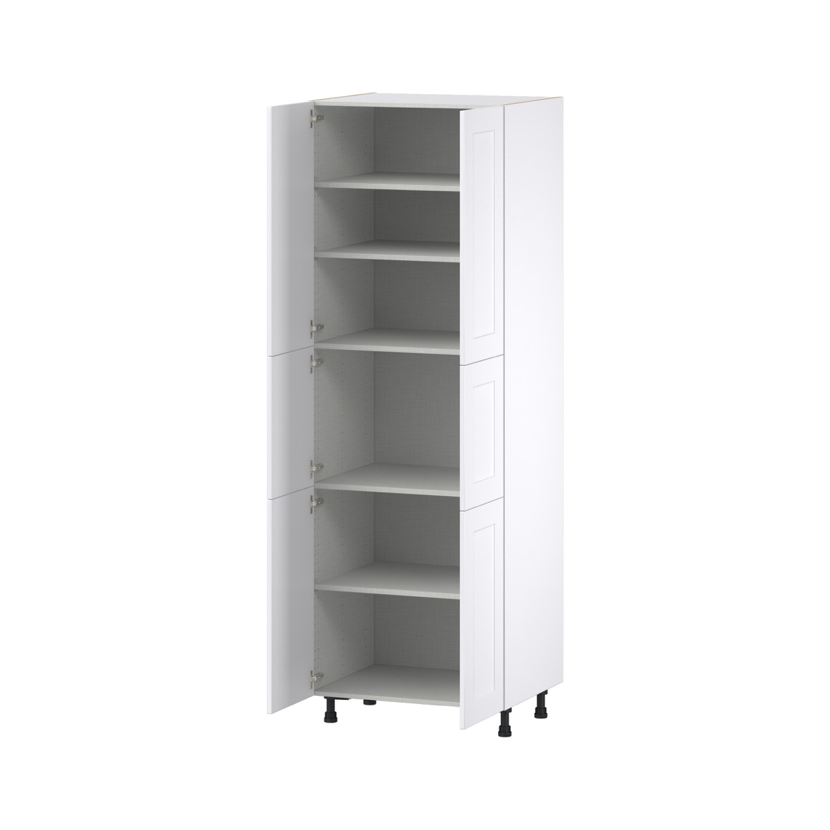 Fairhope Bright White Slab Assembled Pantry Kitchen Cabinet with 5 Shelves (30 in. W x 89.5 in. H x 24 in. D)