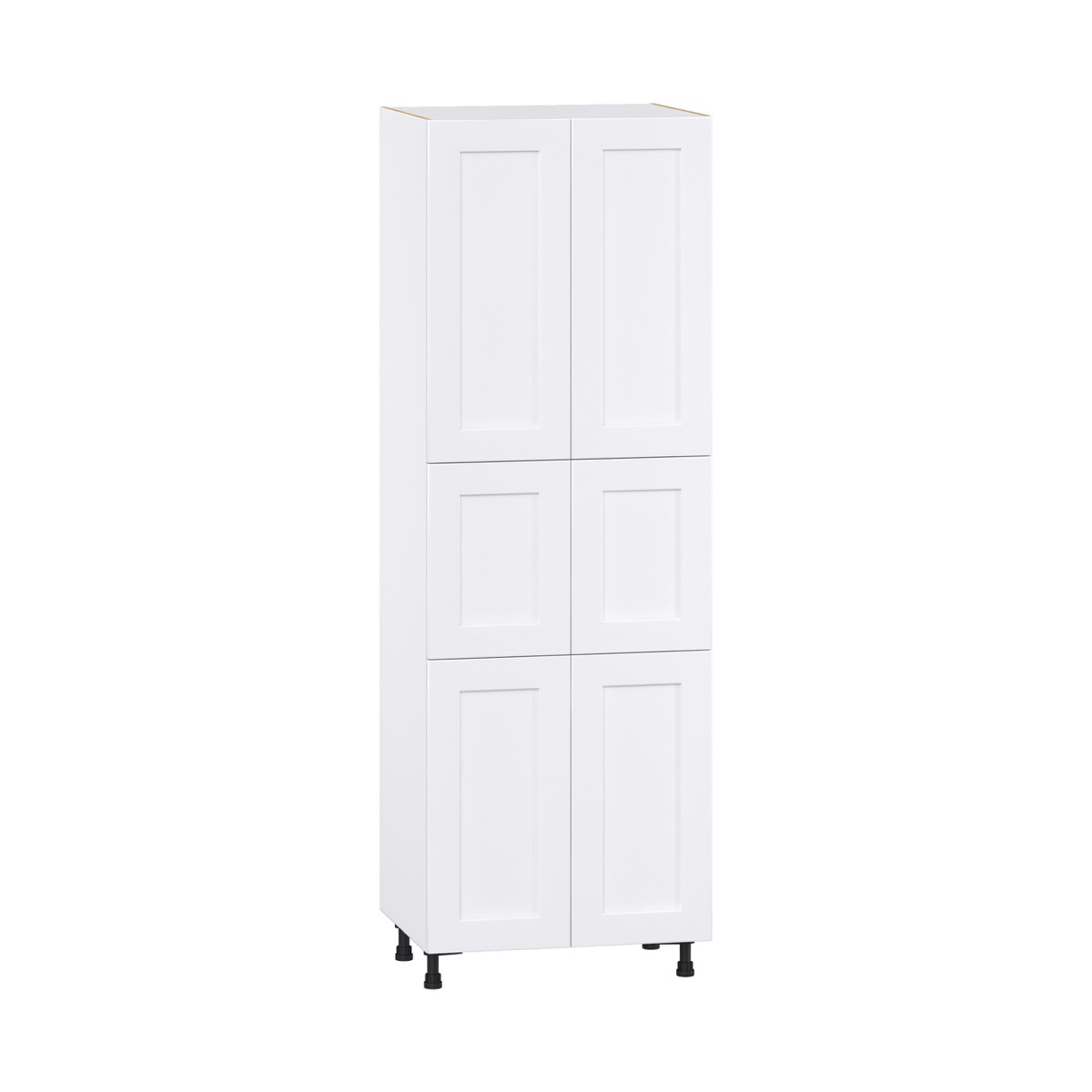 Fairhope Bright White Slab Assembled Pantry Kitchen Cabinet with 5 Shelves (30 in. W x 89.5 in. H x 24 in. D)