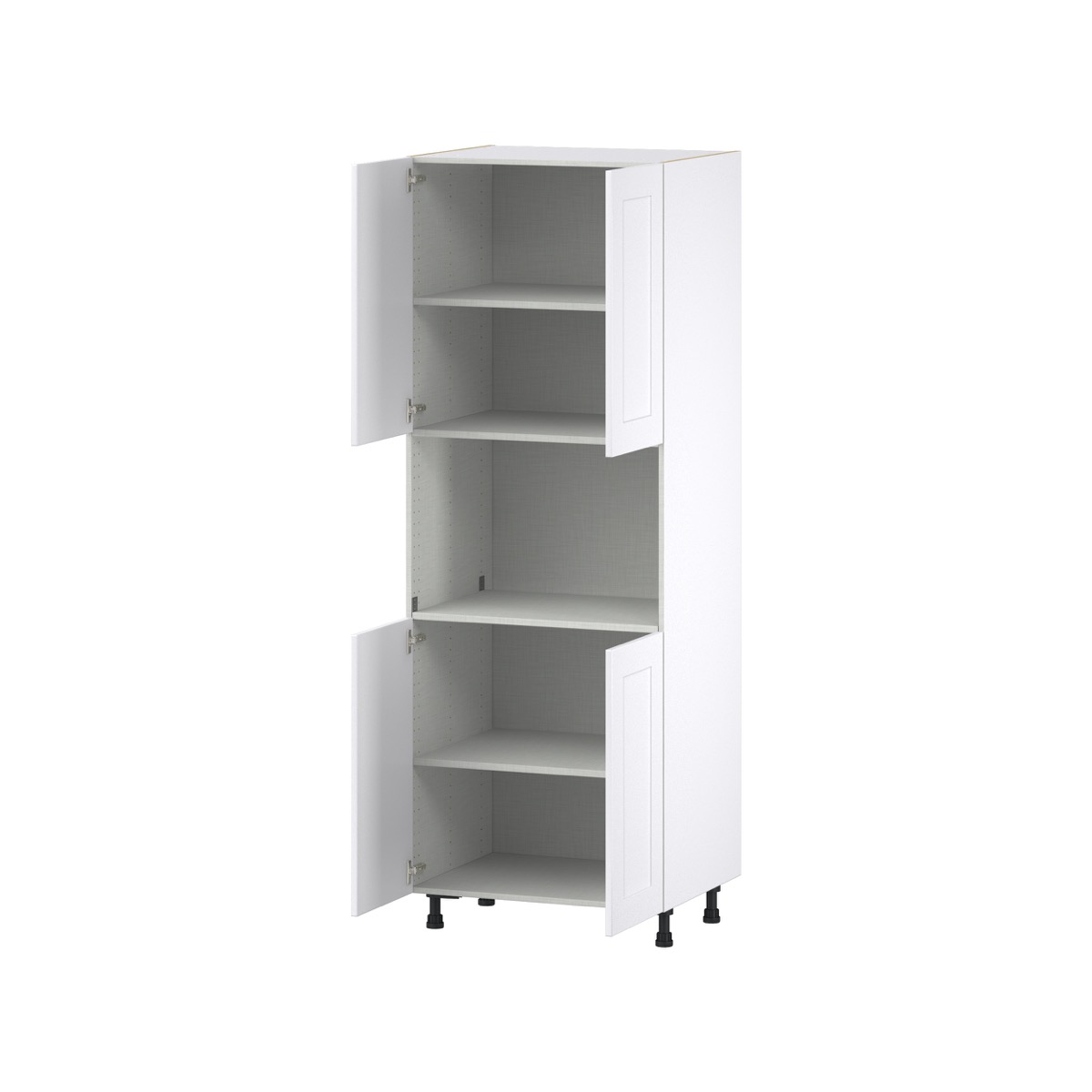 Wallace Painted Warm White Shaker Assembled Pantry Microwave Kitchen Cabinet (30 in. W x 84.5 in. H x 24 in. D)