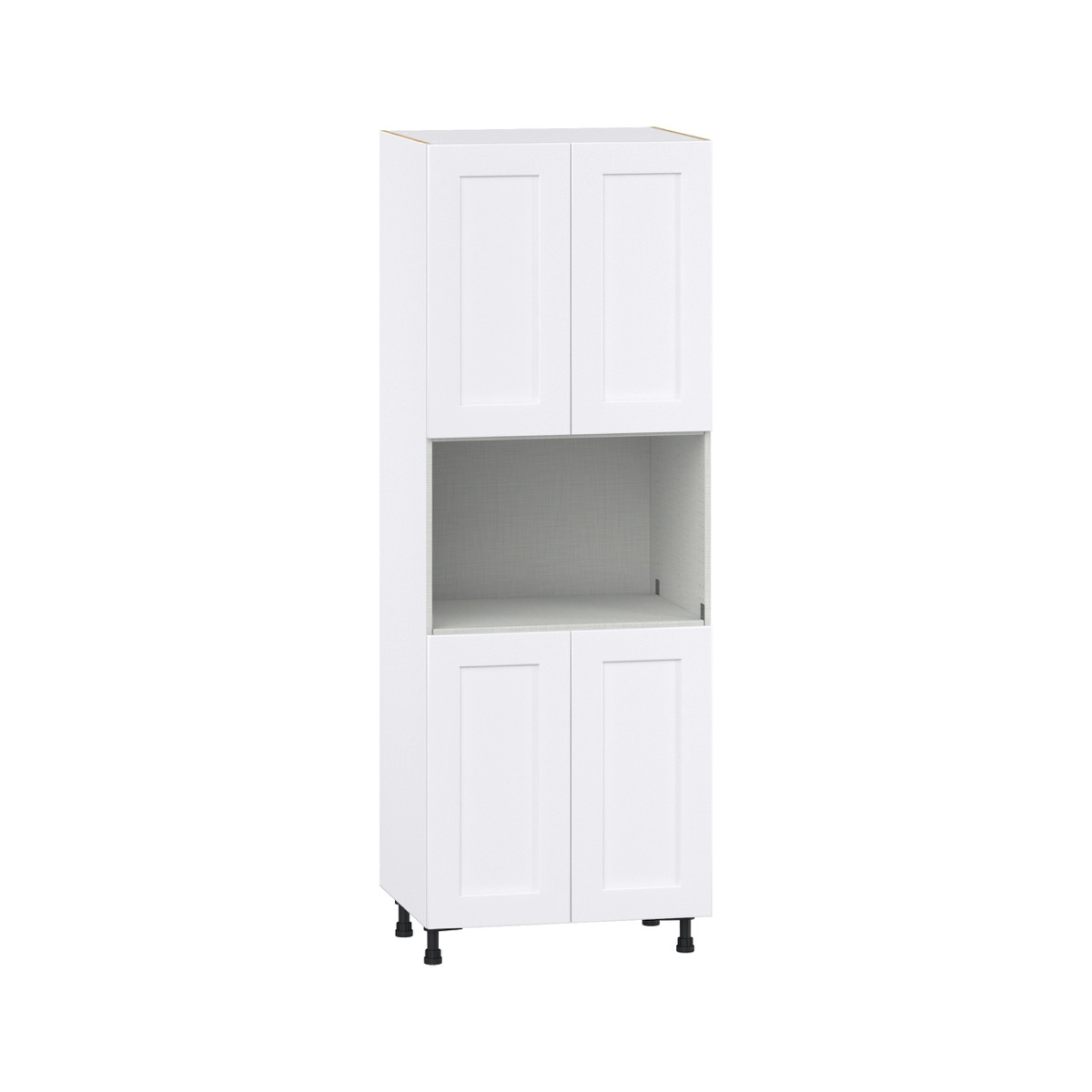 Wallace Painted Warm White Shaker Assembled Pantry Microwave Kitchen Cabinet (30 in. W x 84.5 in. H x 24 in. D)