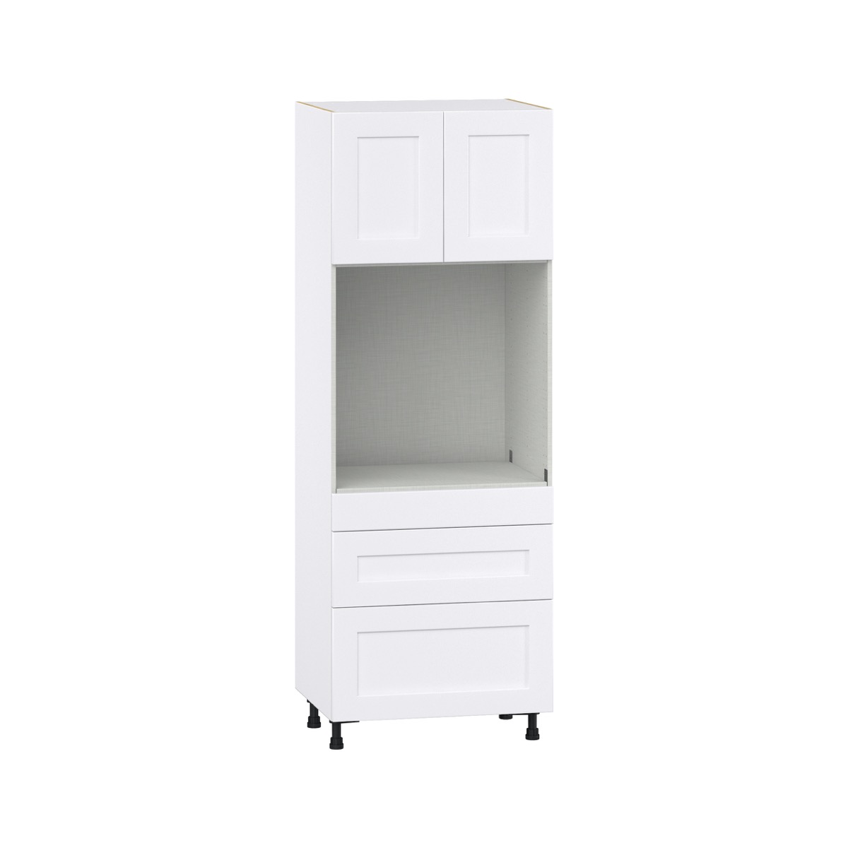 Fairhope Bright White Slab Assembled Pantry Oven Kitchen Cabinet with Drawers (30 in. W x 84.5 in. H x 24 in. D)