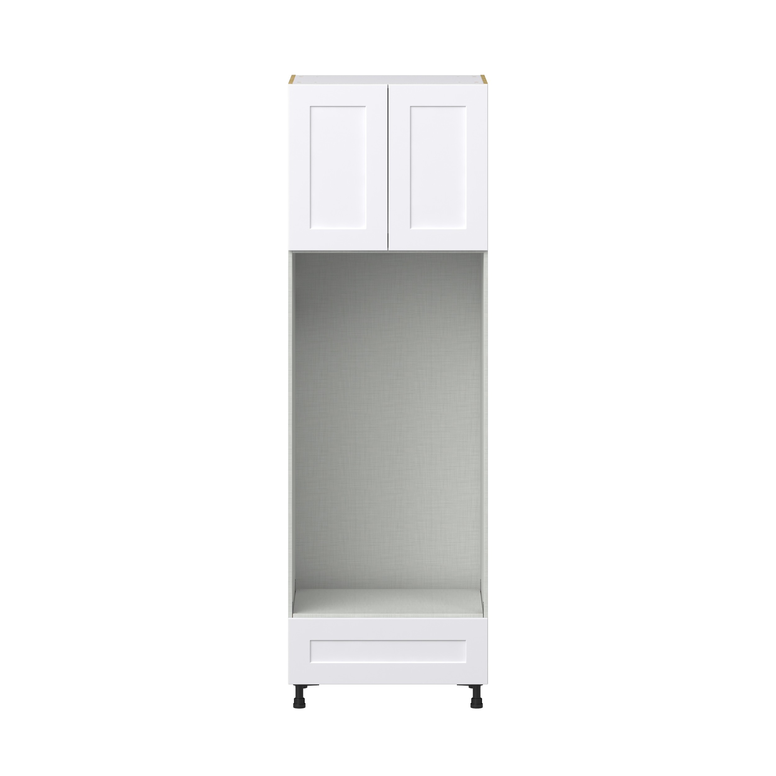 Roseland 30 in. W x 24 in. D x 94.5 in. H Assembled Shaker Double Oven Kitchen Cabinet in Warm White with Drawer