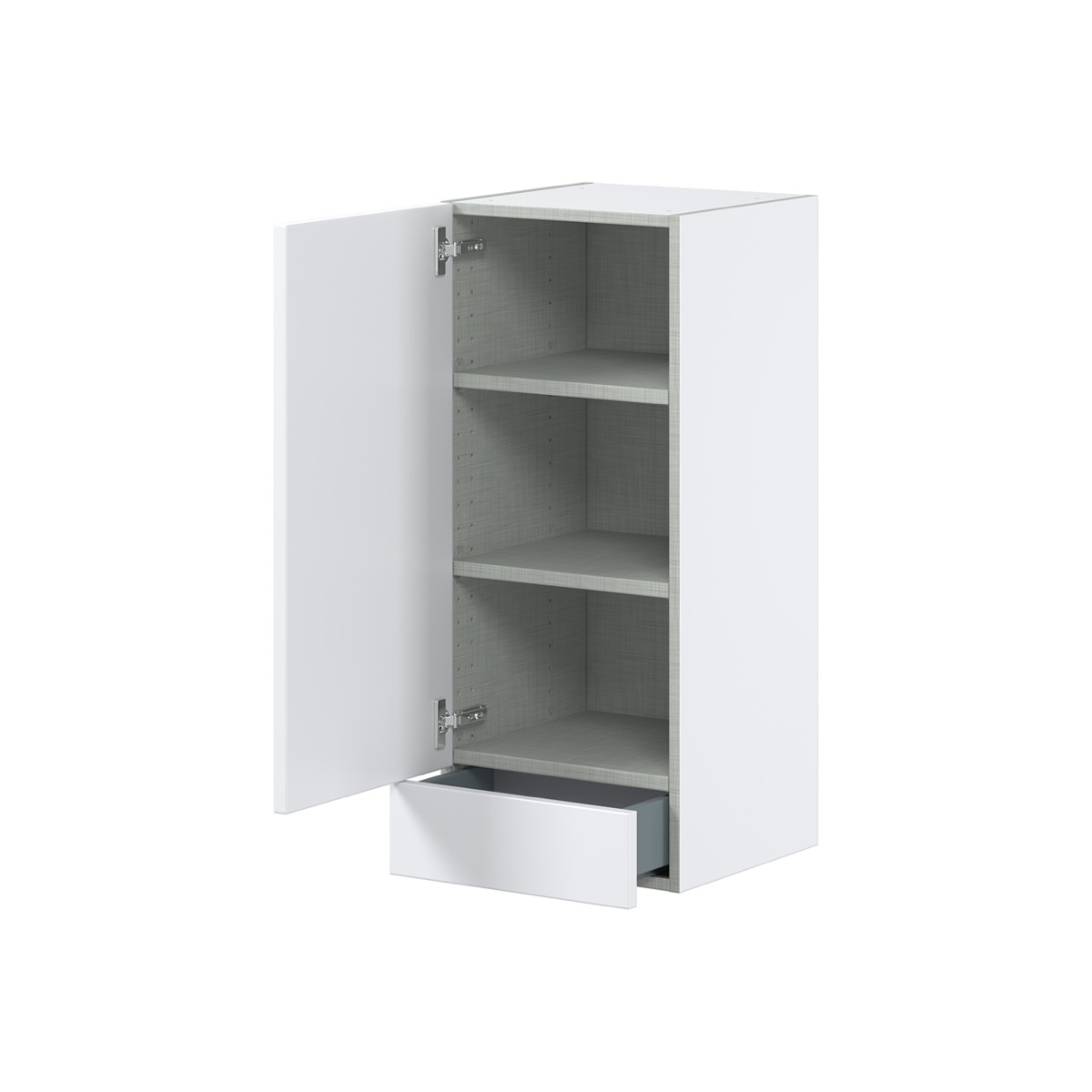 Wallace Painted Warm White Shaker Assembled Wall Kitchen Cabinet with a Drawer (15 in. W x 35 in. H x 14 in. D)