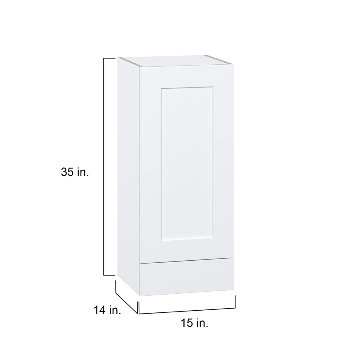 Wallace Painted Warm White Shaker Assembled Wall Kitchen Cabinet with a Drawer (15 in. W x 35 in. H x 14 in. D)