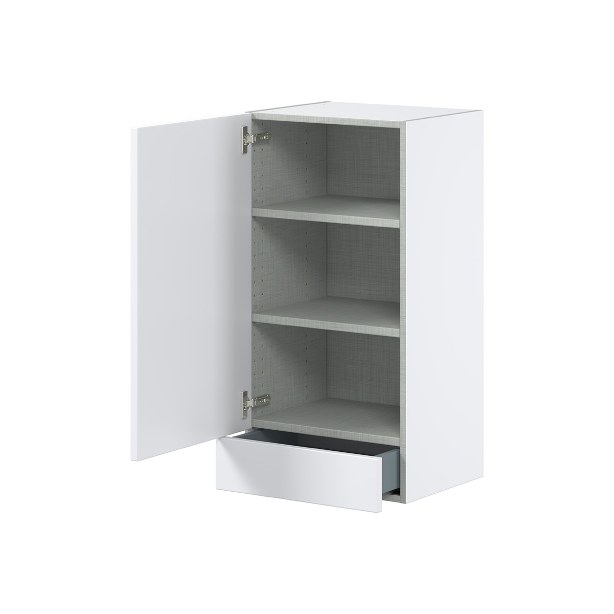 Wallace Painted Warm White Shaker Assembled Wall Kitchen Cabinet with a Drawer (18 in. W x 35 in. H x 14 in. D)