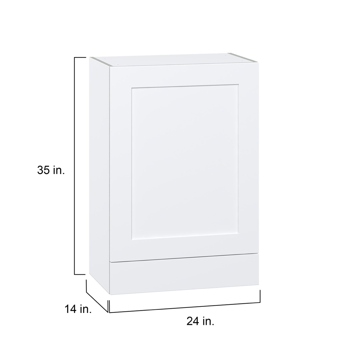 Mancos Bright White Shaker Assembled Wall Kitchen Cabinet with a Drawer (24 in. W x 35 in. H x 14 in. D)