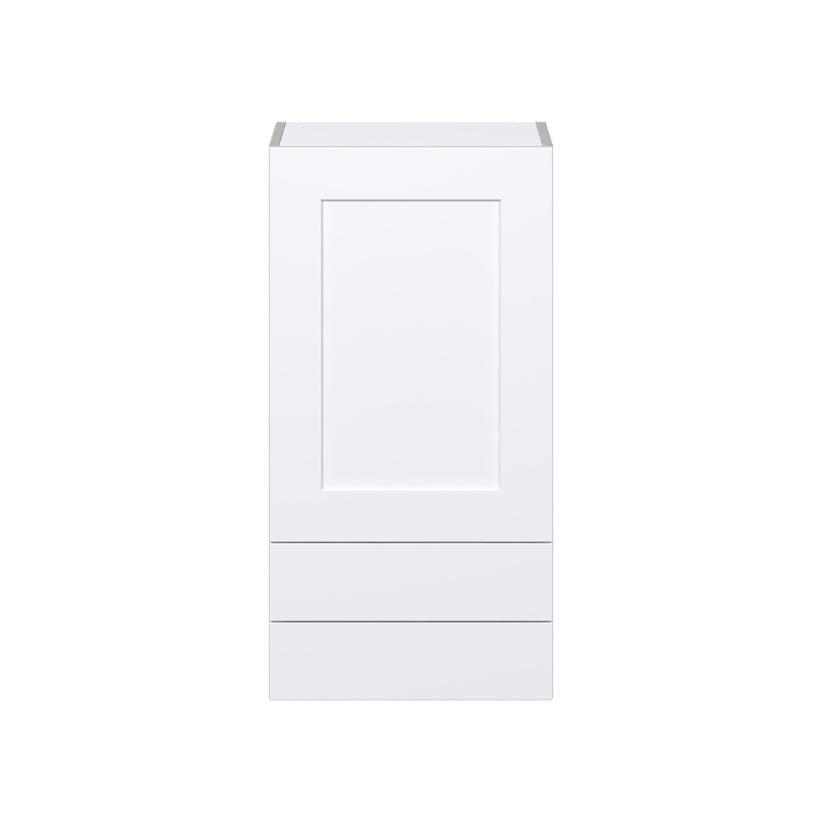 Fairhope Bright White Slab Assembled Wall Kitchen Cabinet with 2 Drawers (18 in. W x 35 in. H x 14 in. D)