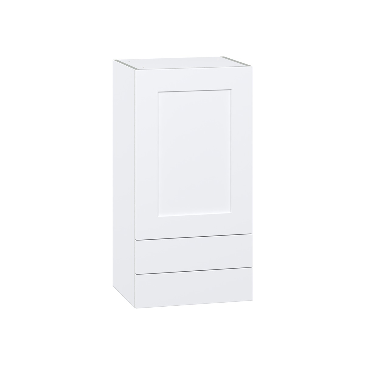 Fairhope Bright White Slab Assembled Wall Kitchen Cabinet with 2 Drawers (18 in. W x 35 in. H x 14 in. D)
