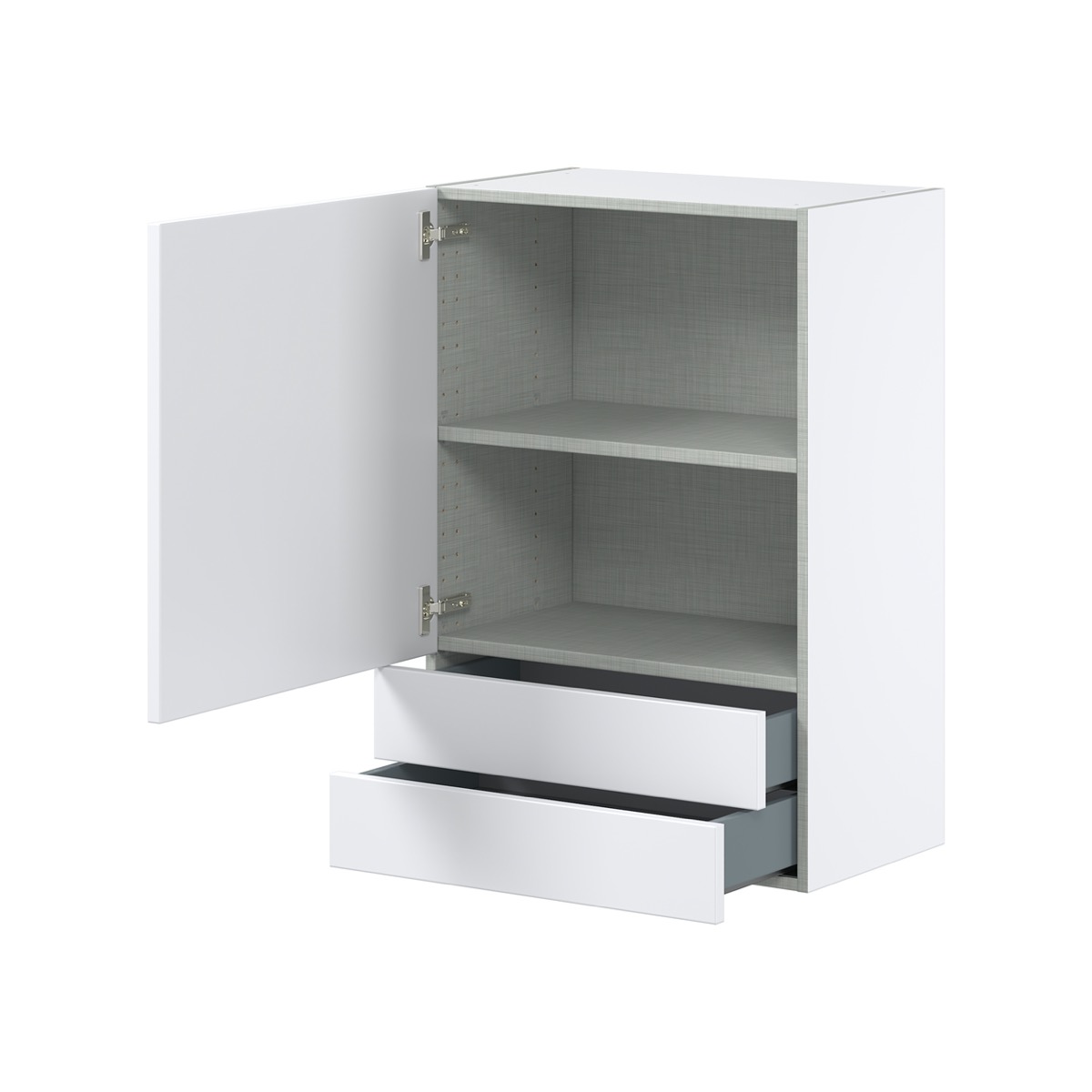 Wallace Painted Warm White Shaker Assembled Wall Kitchen Cabinet with 2-Drawers (24 in. W x 35 in. H x 14 in. D)
