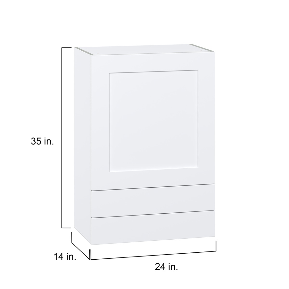 Wallace Painted Warm White Shaker Assembled Wall Kitchen Cabinet with 2-Drawers (24 in. W x 35 in. H x 14 in. D)