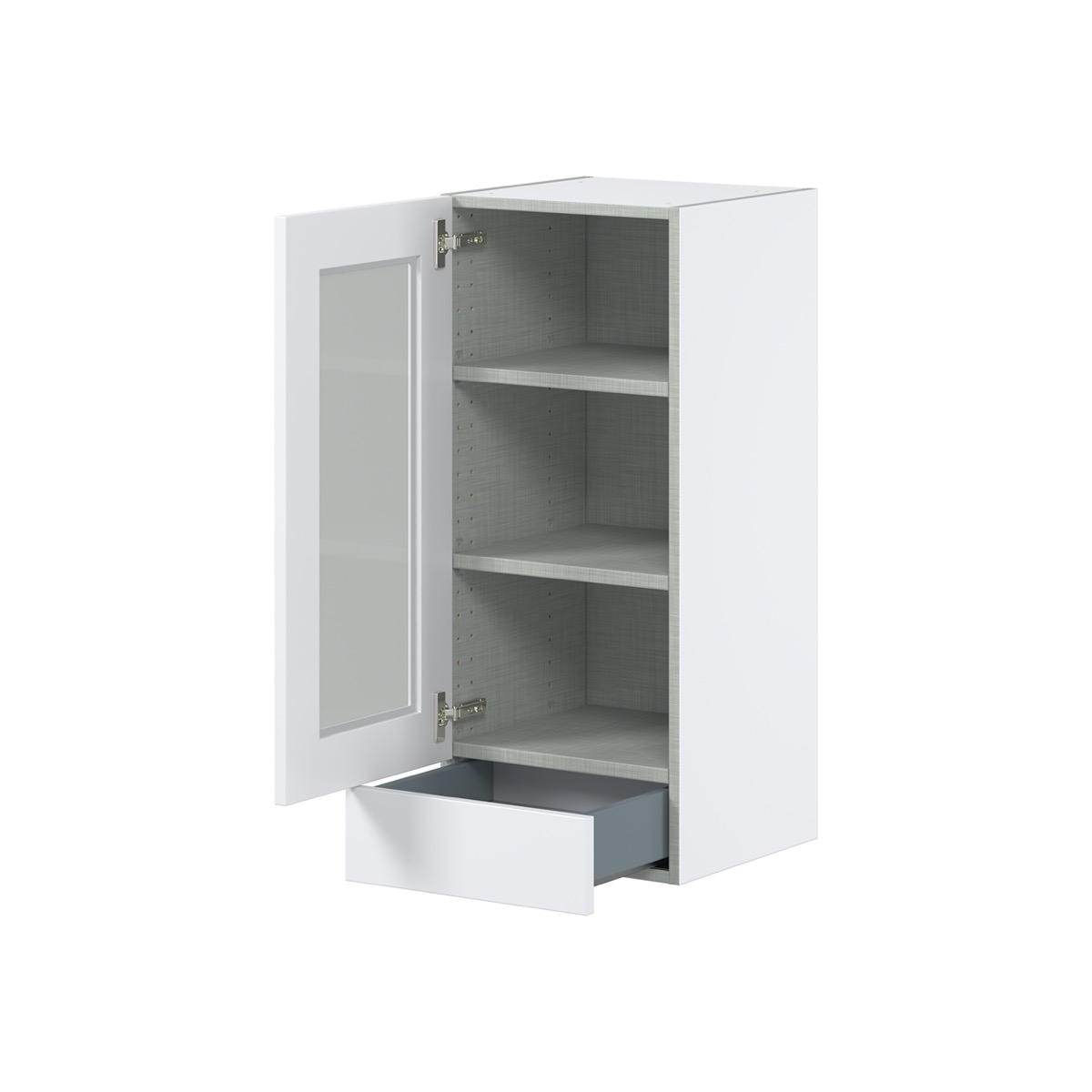 Wallace Painted Warm White Shaker Assembled Wall Kitchen Cabinet with Door and a Drawer (15 in. W x 35 in. H x 14 in. D)