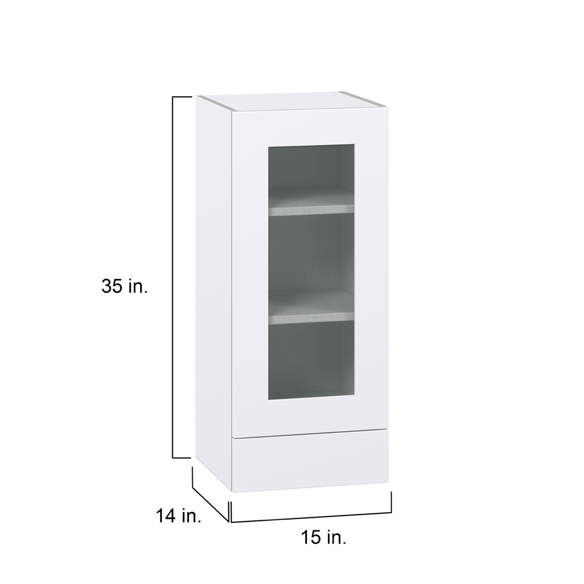 Wallace Painted Warm White Shaker Assembled Wall Kitchen Cabinet with Door and a Drawer (15 in. W x 35 in. H x 14 in. D)