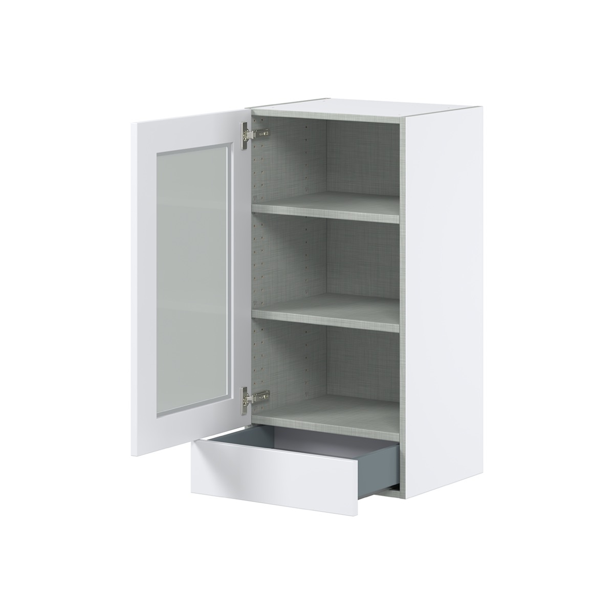 Wallace Painted Warm White Shaker Assembled Wall Kitchen Cabinet with Door and a Drawer (18 in. W x 35 in. H x 14 in. D)